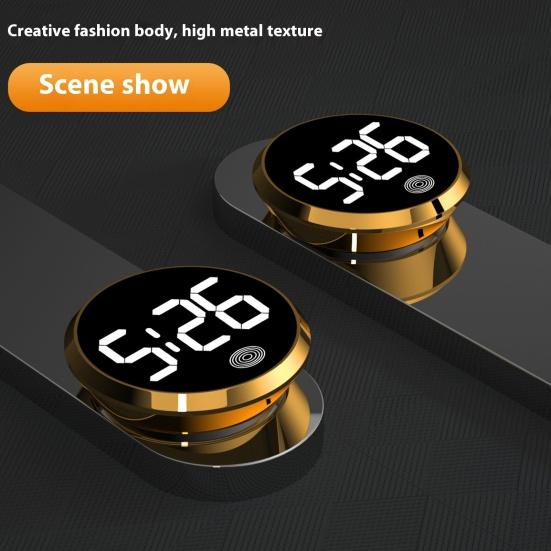 Автомобильные цифровые часы на приборной панели, автомобильные часы со светодиодным дисплеем времени, сенсорные часы для автомобиля, наклейка на часы для приборной панели автомобиля