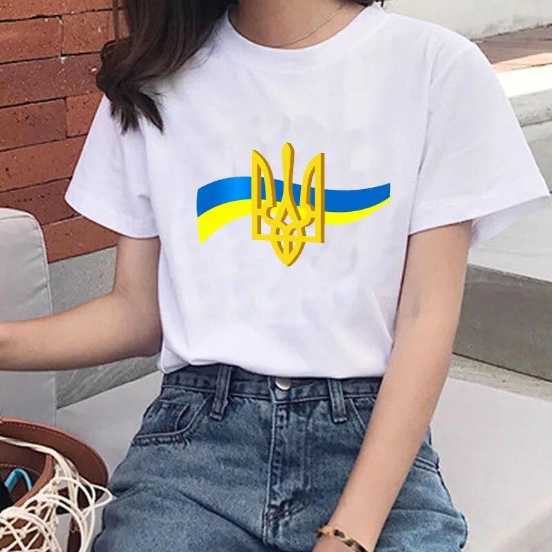 Ukraine Ladies T Shirt Summer Premium Short Sleeve T Shirt Flag Classic Ukraine Gift T Shirt Girls Harajuku Love T Shirt Tops Unisex