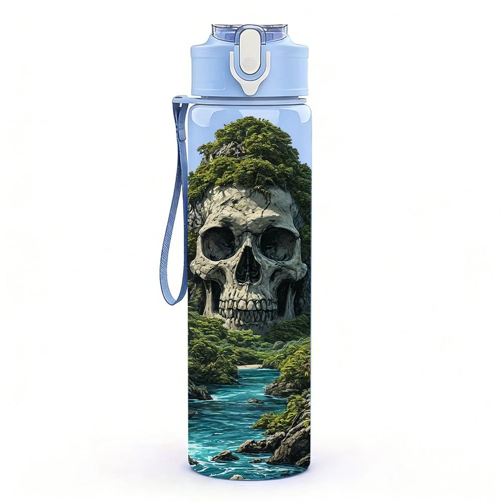 1PC Swamp Skull Moss Horror Art Print 750ml Color Plastic Sports Water Bottle Leakproof Flip Straw Lid Suitable for Sports Office Home Use