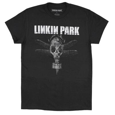 Мужская футболка Linkin Park с противогазом Черная