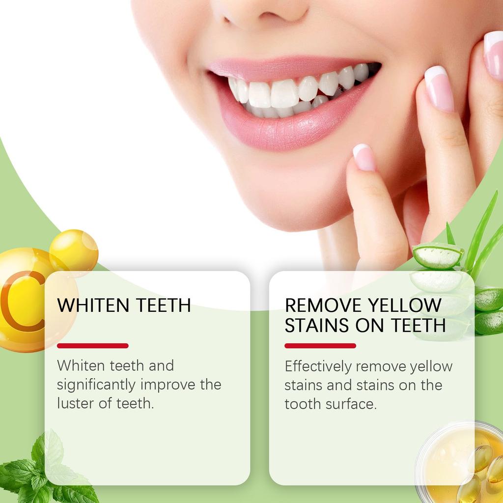 Очищающая зубная паста с алоэ нежно очищает зубы, устраняет запах, пятна, осветляет и украшает зубы