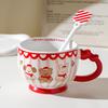 Мультяшная керамическая чашка с крышкой, дорогая подарочная коробка для пары домашних чашек для воды, идея для небольшого подарка