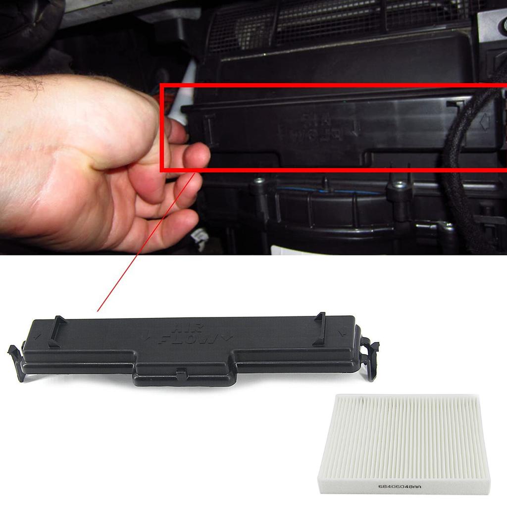 Cabin Air Filter Kit, Air Conditioning Filter and Access Door Set Replacement for Dodge Ram 1500