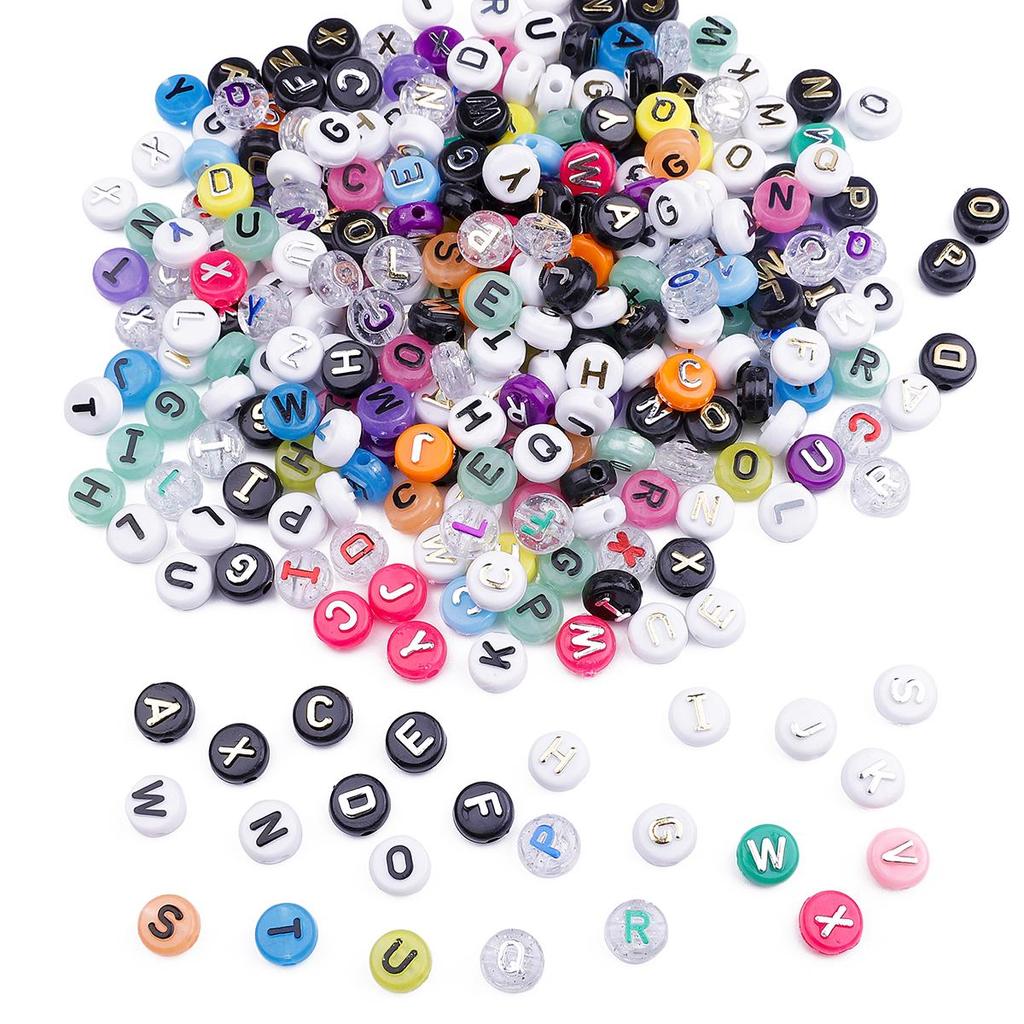 Акриловые плоские бусины с буквами 10x6 мм, 50 шт., для изготовления ювелирных изделий своими руками