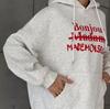 Модная американская худи с буквой из флиса: Стильный и универсальный женский топ для осени/зимы, парный
