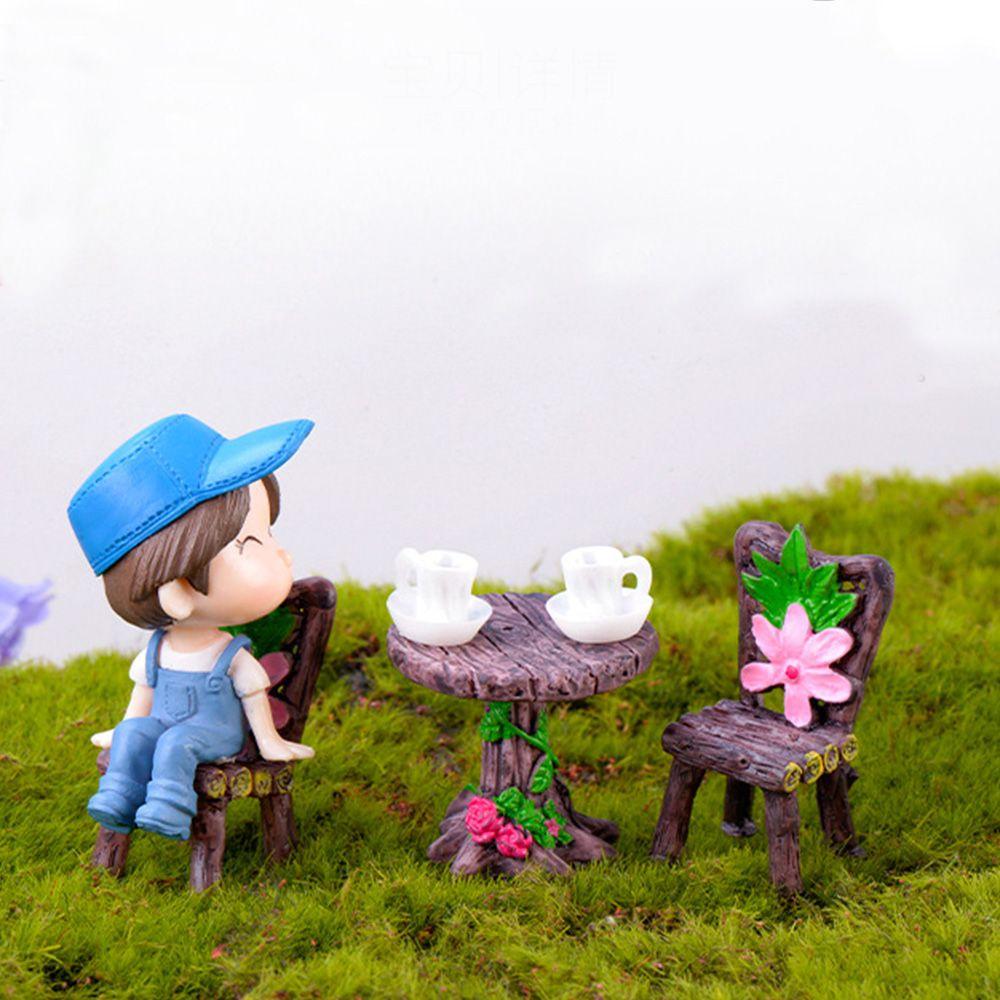 Декор Craft Мини-украшения Миниатюрный стол и стулья Сказочный сад Ландшафтный кукольный домик Аксессуары