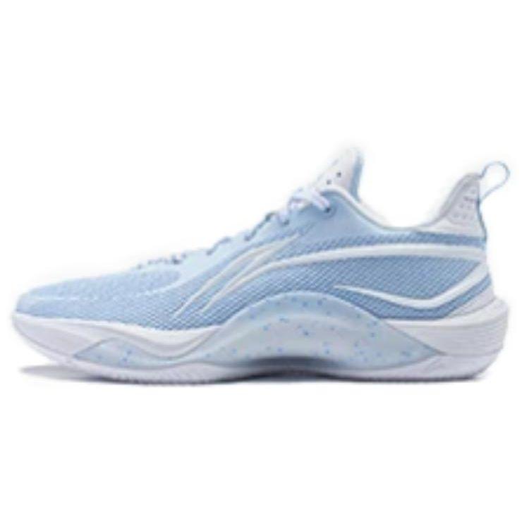 Li Ning Flashing Anti-Slip Durable Low-Top Basketball Shoes Men Sneakers White Blue ABPU001-3