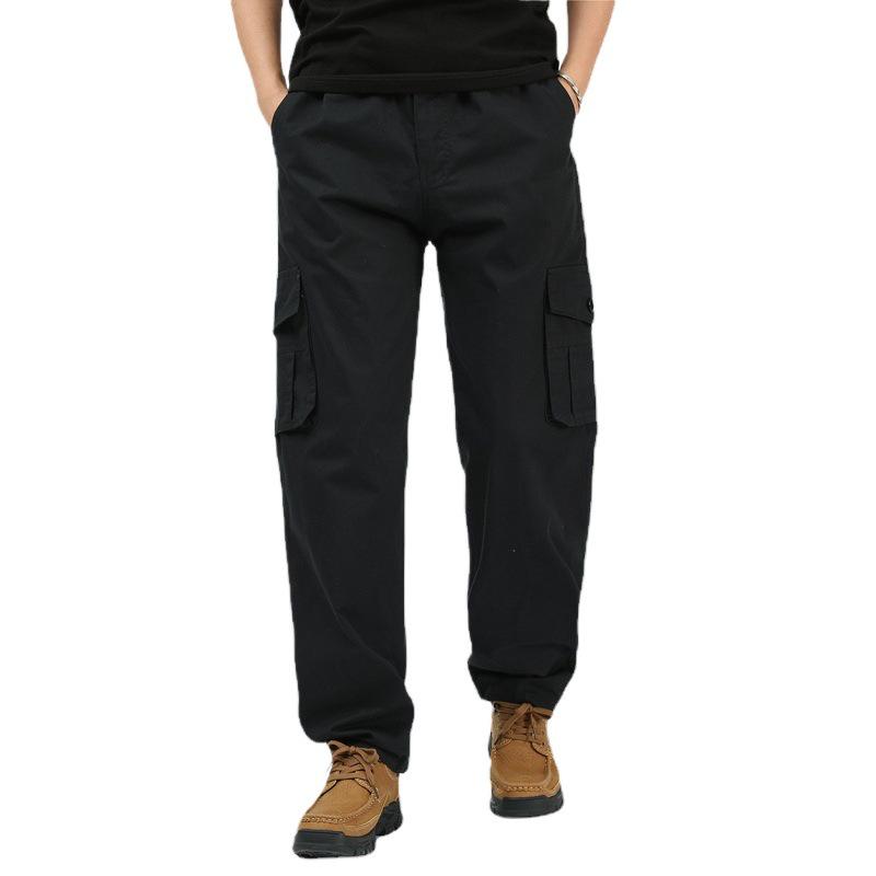 Весенне-осенние брюки карго свободного кроя для мужчин среднего возраста