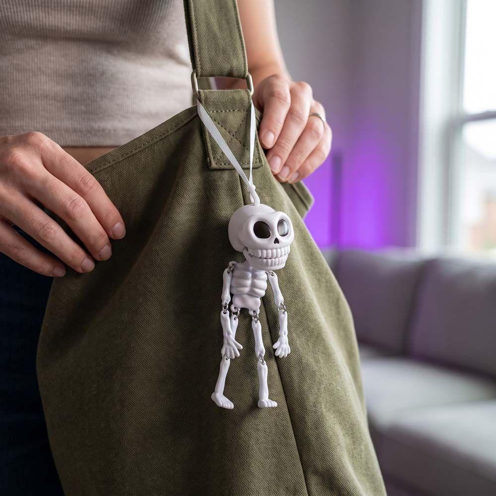 Dolls Halloween Skull Pendant Funny Skeleton Keychains Pull String Skull Head Keyring  Students