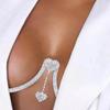 Chest Bracket Double Pendant Heart Bras Chain Necklace Body Jewelry Rhinestone Top Fashion Gift Beach Bikini Swimwear 2022 Women
