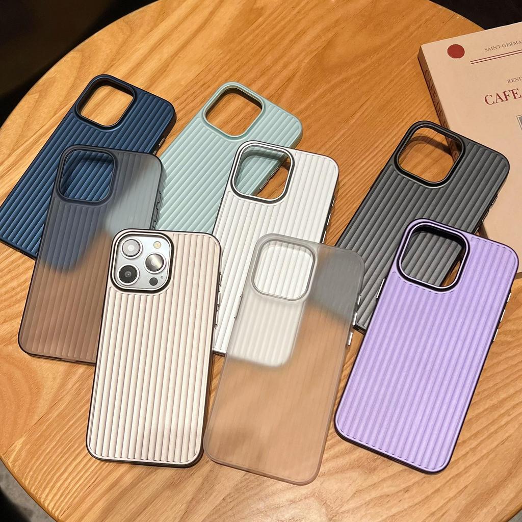 Frosted Anti-Fall Protective Case with Corrugated Light Shed Pattern for iPhone 16 Pro Max and Apple 5432