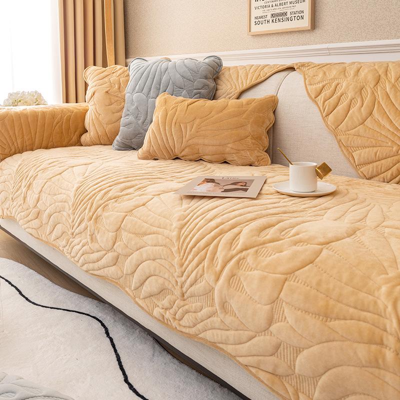 1pc Short Plush Sofa Cover, Sofa Towel Thick Non Slip Sofa Slipcover, Four Seasons General, Furniture Protector For Bedroom Office Living Room