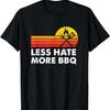Меньше ненависти больше дыма от барбекю мясо пламя цитата домашний повар папа мужчины футболка