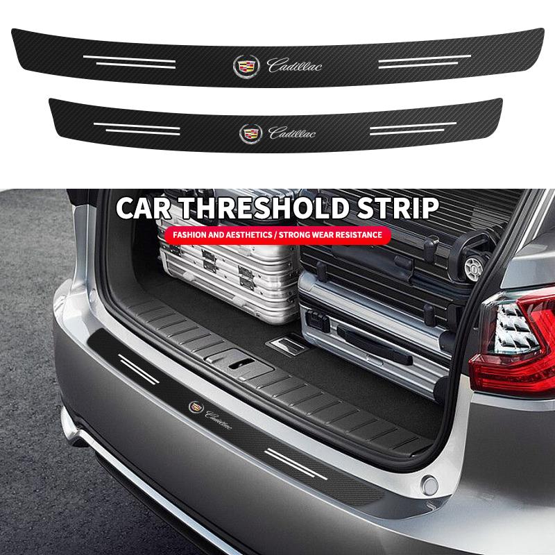Carbon Fiber Car Trunk Rear Bumper 3D Sticker Guard Plate Protector for Cadillac Seville XT4 CT4 CT5 SLR CTS DTS ATS Escalade