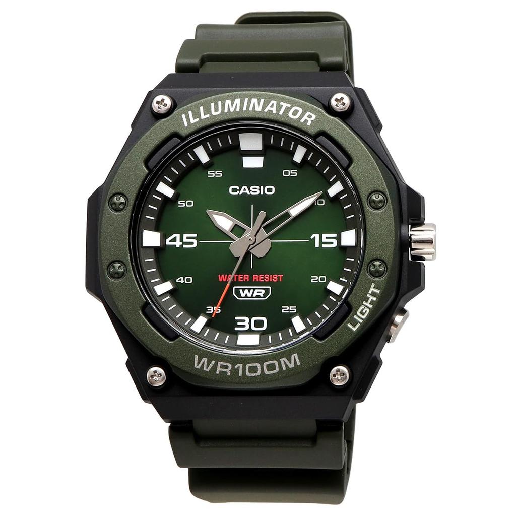 Casio Стандартные аналоговые кварцевые часы со светодиодной подсветкой зеленого цвета Overseas Model [Casio] MW-620H-3AV мужские [Товар]