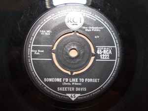 7inch Record SKEETER DAVIS Someone Id Like To Forget 45RCA1222 RCA Victor 1960 UK Pop Used