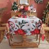 Festive Holiday Tablecloth Waterproof Polyester Embossed Rectangle Christmas Party Dining Cover with Lace