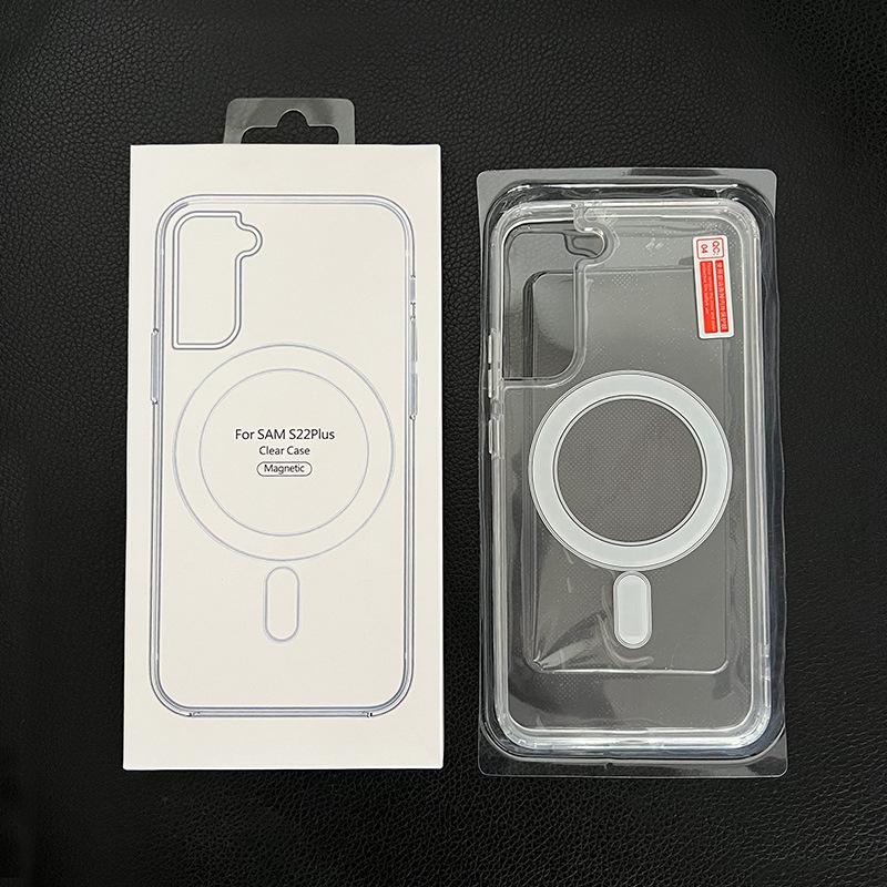 Роскошный Магнитный Прозрачный Жесткий Чехол Для Magsafe Для Samsung Galaxy S23 S22 Plus Ultra Беспроводная Зарядка Ударопрочный Чехол