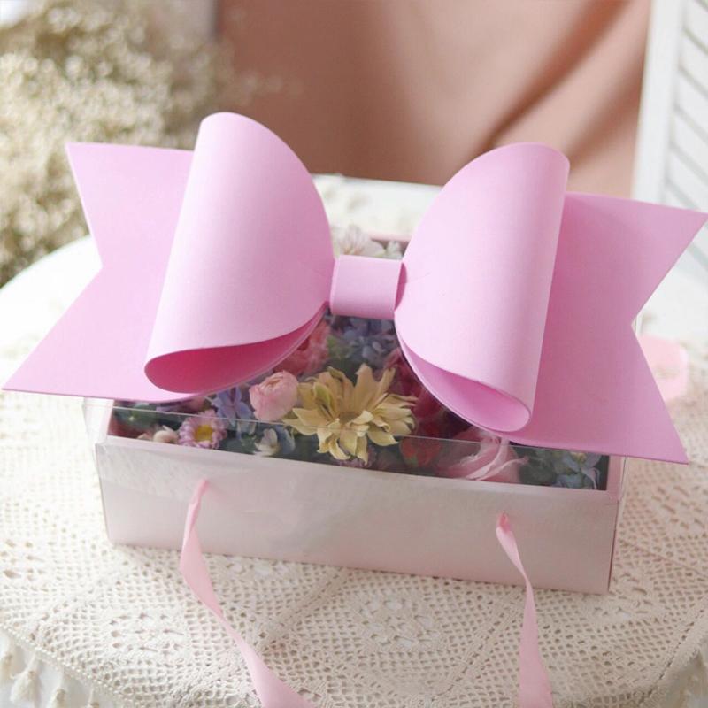 1 шт. Нежный мешок для конфет, ПВХ, коробка для упаковки торта, складная, с бантом для Дня святого Валентина, выпускного, дня рождения, 3 цвета