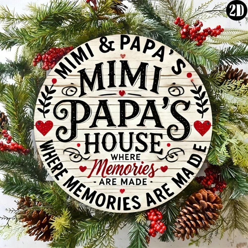 1 шт. Ретро Семейный Дом Металлическая Настенная Табличка Mimi Papa Дом Воспоминания Винтажный Декор Табличка для Сада Патио В помещении На улице Прочный Железный
