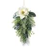 Christmas Magnolia Pe Christmas Flower Upside Down Tree Front Door Home Door Hanging Home Decoration Pendant