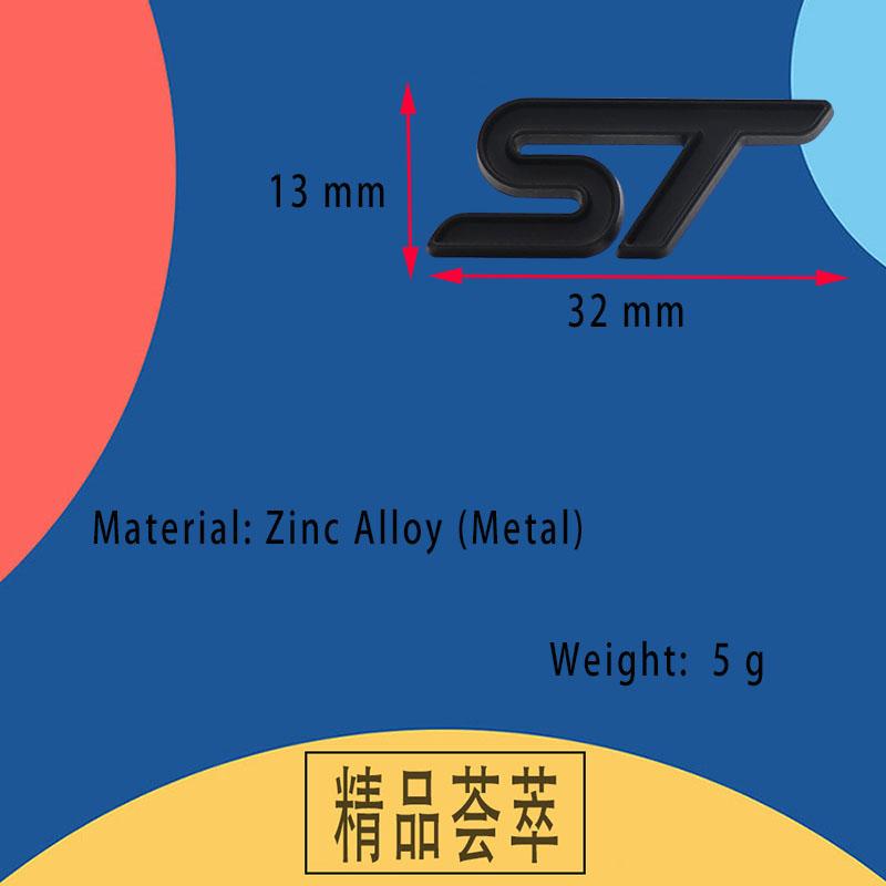 Car Styling ST for Steering Wheel  Car Fender Side Trunk Nameplate Decal Emblem Badge Sticker