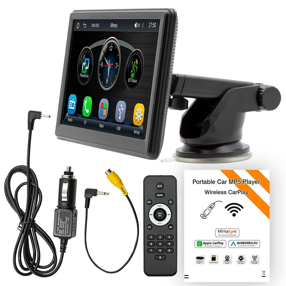 Универсальный 7-дюймовый автомобильный радиоприемник, мультимедийный видеоплеер, беспроводной Carplay и беспроводной сенсорный экран Android Auto, солнцезащитный козырек B500