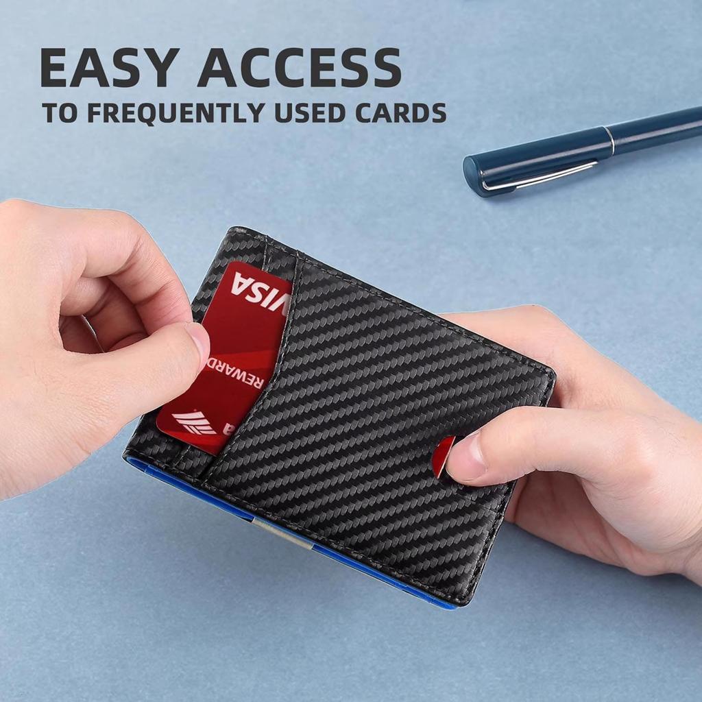 Men's Ultra-thin Wallet Europe and the United States Simple Casual RFID Dollar Clip Leather Card Bag Wallet Men Integrated