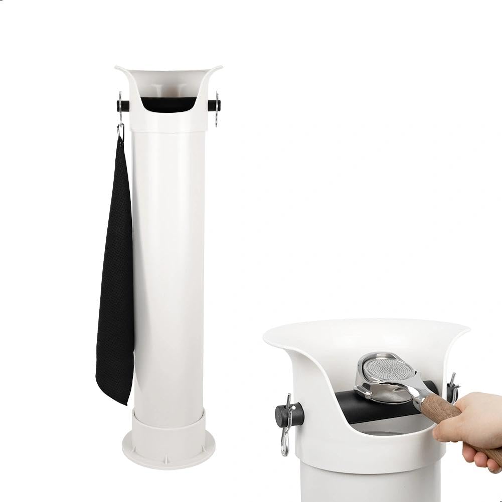 watchget Espresso Ground Knock Box, Floor-Standing Collection, Shock Absorbent, with Dish Cloth and Garbage Bag, Commercial Coffee Accessories,