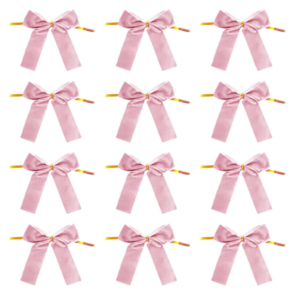 12x Velvet Bows for Christmas Tree Staircase Holiday Wedding, Farmhouse Xmas Topper Ornament, Xmas Decor, Party Craft Wreath Bow