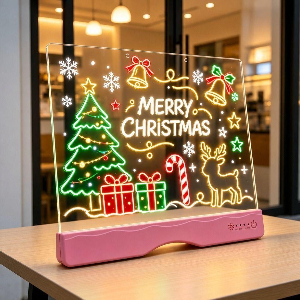 Acrylic Panel Rechargeable Acrylic Message Board Colorful Glow Drawing Board Handwriting