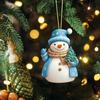 Christmas Ornament Snowman Pendant Acrylic Car Hanging Decoration Winter Xmas Tree Decoration Festive Gift Decor