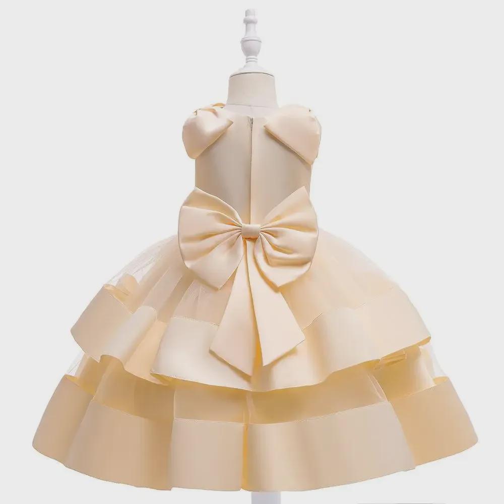 Платье-пачка принцессы европейского и американского производства: Рукава-банты для девочек-цветочниц для детских выступлений и повседневной одежды