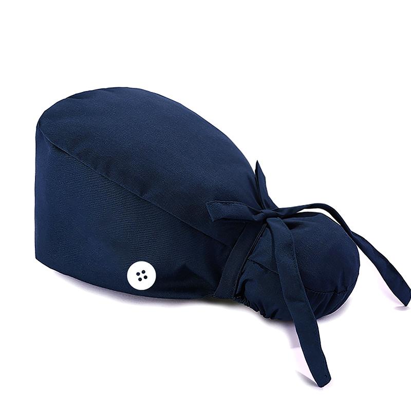 1 шт. с пуговицами однотонная шапочка медсестры с высоким хвостом регулируемая легко моется