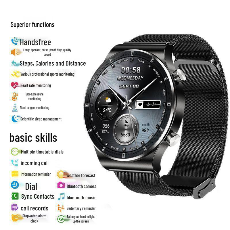 Умные часы Huqiangbei GT4 2025: Черная Технология, Здоровье и Спорт, Bluetooth-вызов, Многофункциональный
