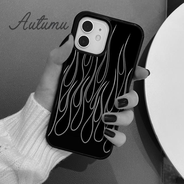 Чехол для телефона Flame для iPhone 11 12 13 14 Pro Max mini X XR XS SE 2020 5 6S 7 8 Plus Samsung Galaxy S21 S22 Cover shell