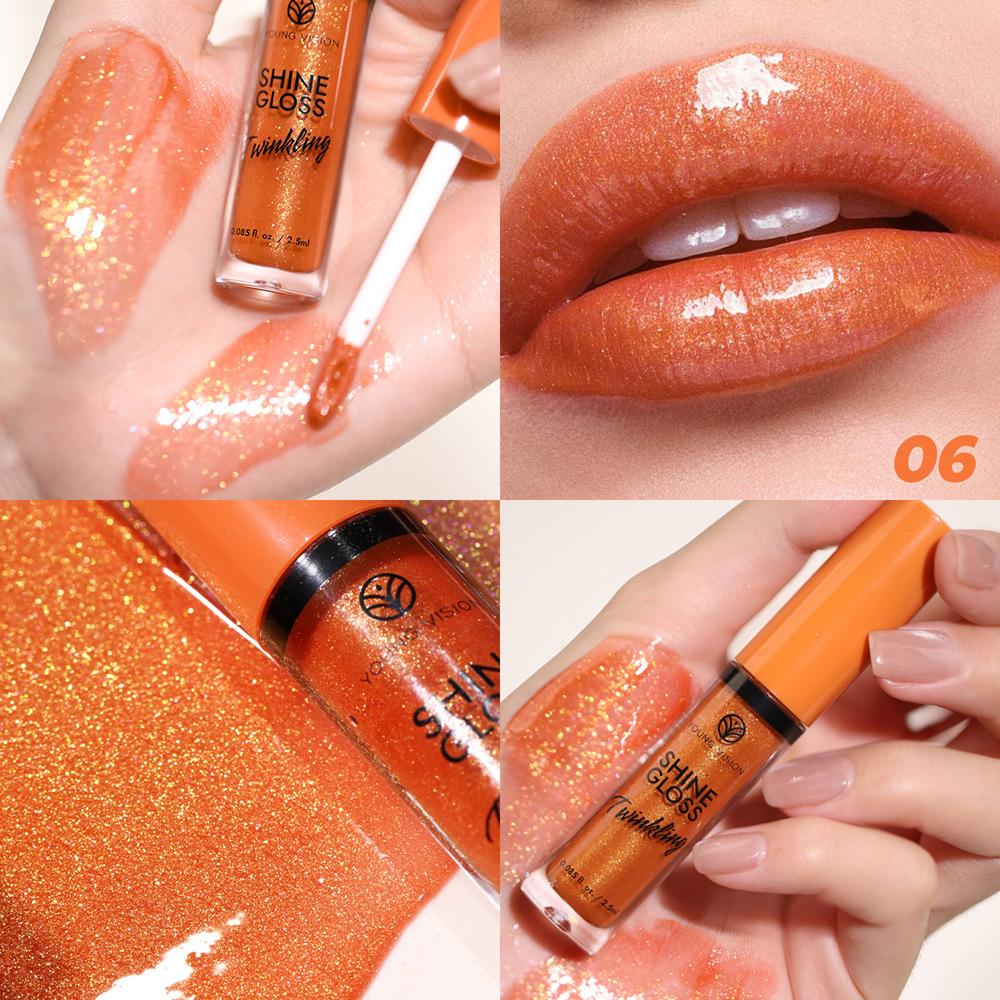 1 ШТ. YOUNG VISION GLOSS TWINKLING SET - 1 цвет Увлажняющий блестящий блеск для губ, легкий и нелипкий, идеально подходит для создания очаровательных сияющих губ
