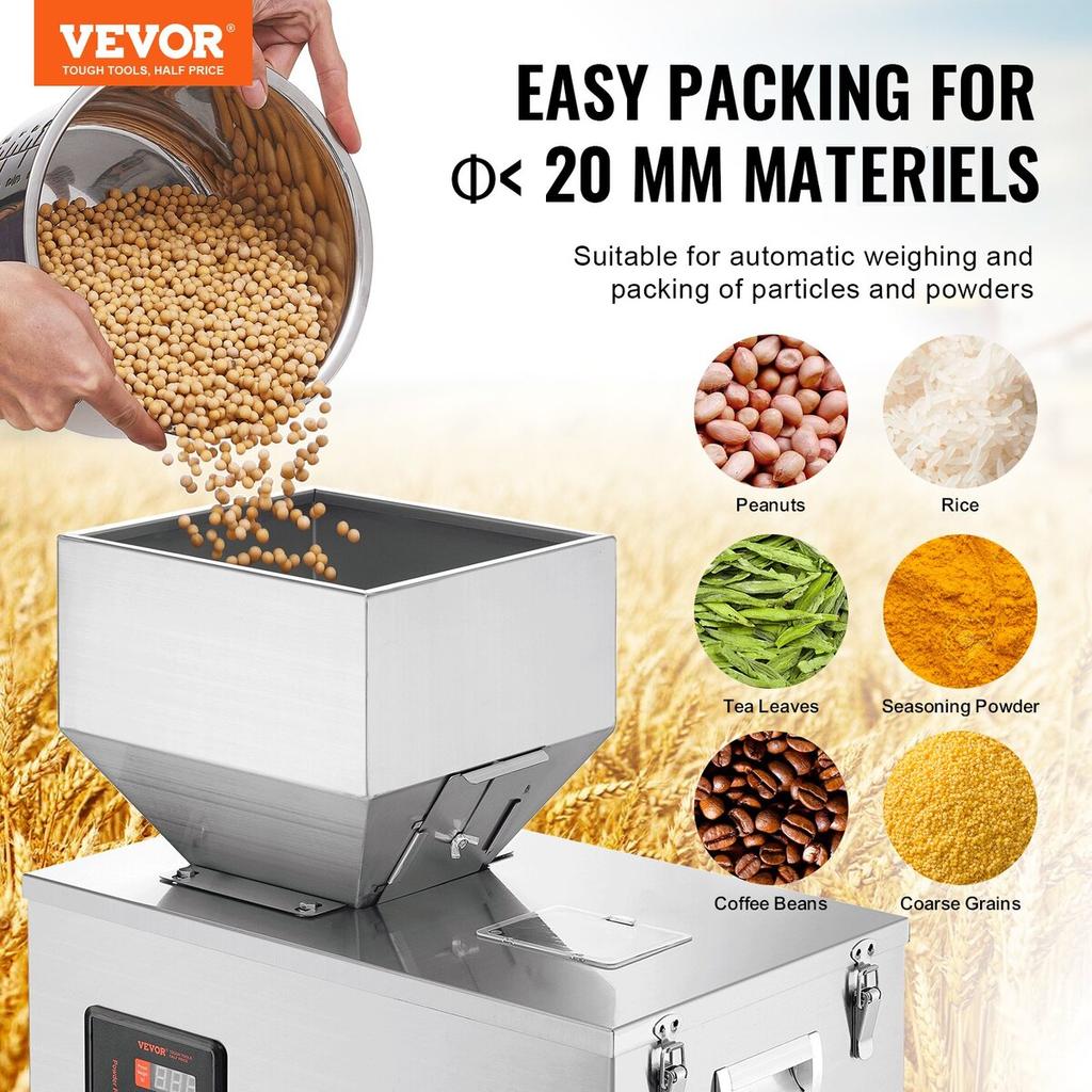Powder Filling Machine, 0.022-1.1lbs/10-500g, Automatic Intelligent Particle Weighing Filling Machine, Bottle Bag Powder Filler Particle Dispenser for