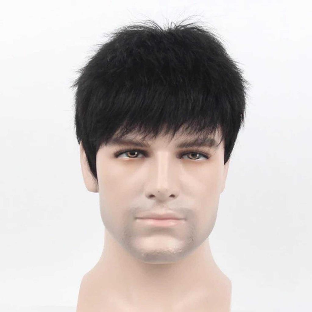 European American Wig Hair Fashionable Men's Fluffy Short Mechanism Synthetic Headband Men'swig