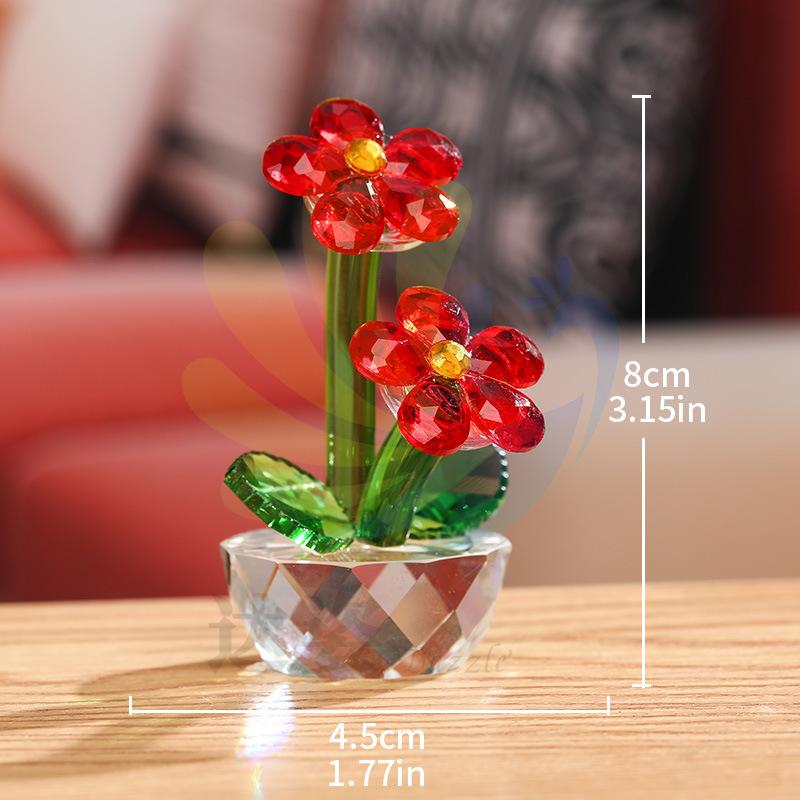 Crystal artificial flower home living room decoration ornament Nordic style lilac crystal handicraft