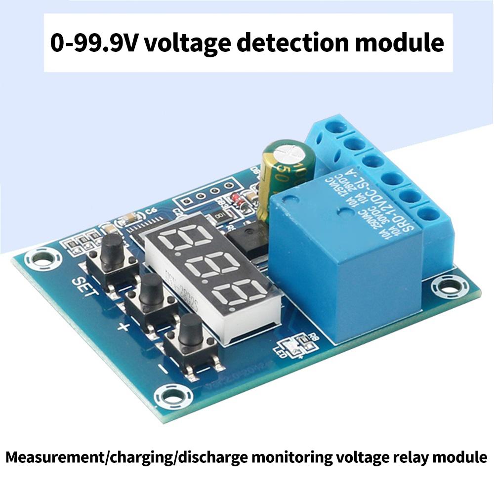 DC 9V 12V 24V Digital Voltage Control Relay Module Relay Switch Control Board LED Voltmeter Charging Discharge Protection Board