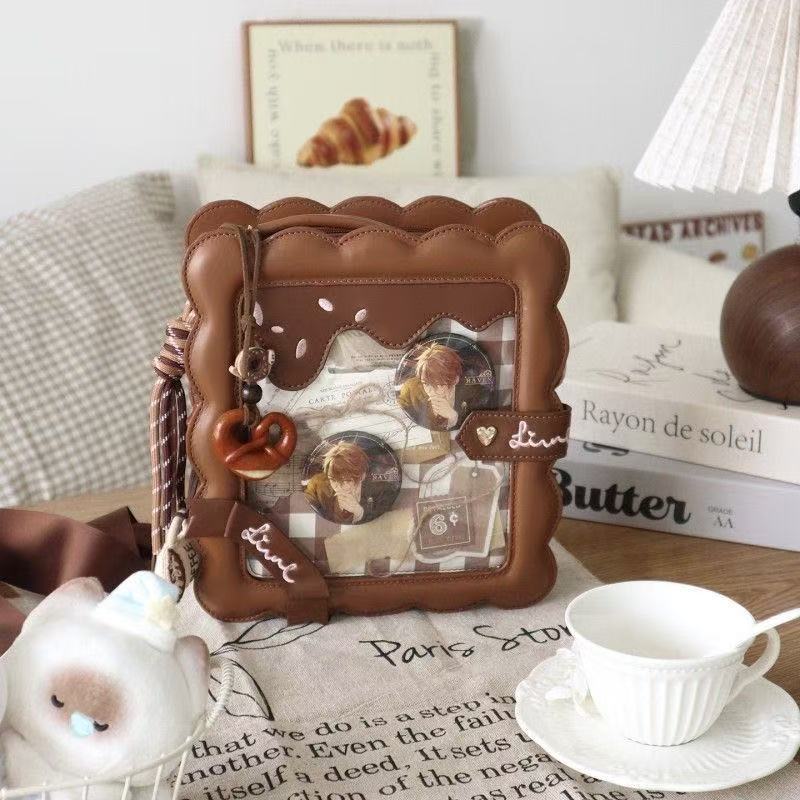 Sweet Cute Cookie Crossbody Bag Women Anime Badge Display Large Capacity Square Ita Bag Ladies Harajuku Handbag Shoulder Bag New