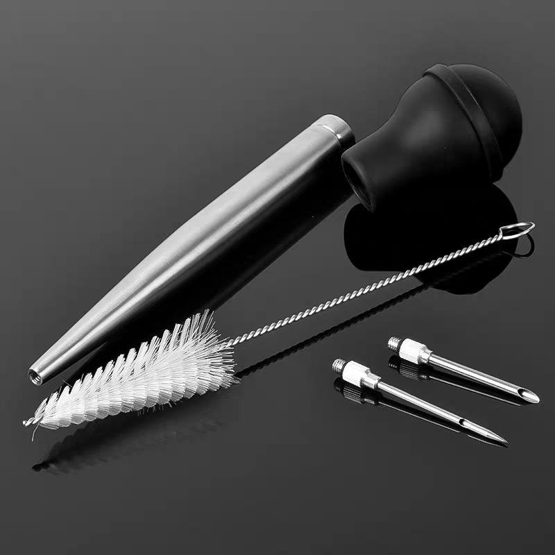 Flavor Needle BBQ Meat Syringe Marinade Turkey Baster Needle Set Kitchen Cooking Pork Steak Meat Sauces Barbecue Seasoning Tool
