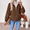 Autumn and winter European and American fashion casual velvet zipper pocket jacket