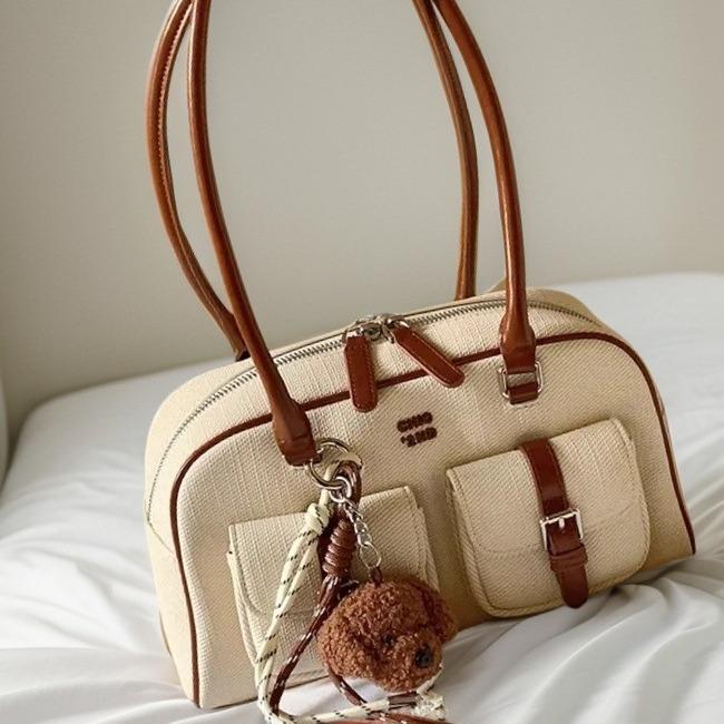 Сумка-подушка в стиле ретро из риса коричневого цвета 2024 года, новая летняя универсальная модная сумка через плечо