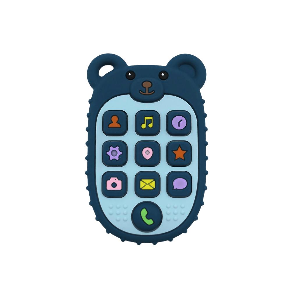 Новый прорезыватель для зубов в форме мобильного телефона Силиконовый прорезыватель Игрушка для прорезывания зубов Детская сенсорная развивающая игрушка Набор подарков для малыша