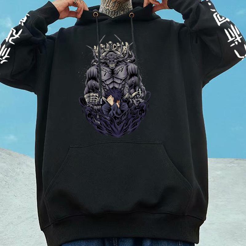 Japan Anime Trend Jujutsu Kaisen Graphic Hoodies Vintage Oversized Hooded Hip Hop Long Sleeves Cotton Hoodie Men Women Clothes
