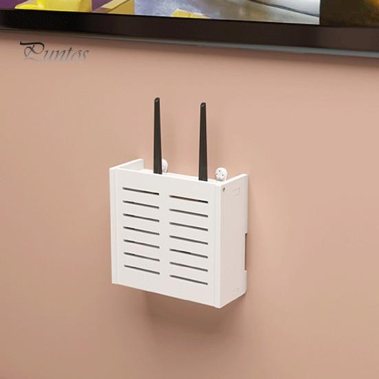 WiFi Router Storage Box Wall Mount Wooden Router Shelf Organizer Power Strip Cable Management Hider Rack for Modem Cable Router Cover