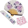 Folding Fan for Fan Fan Set with White [Osaka Choseido] Women, Stylish, Business, Bag, Holder, Handkerchief, Hydrangea,