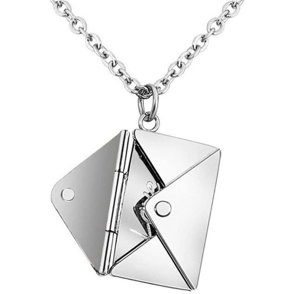 Ювелирный брелок-конверт Золото/Серебро Колье Цепочка на шею Прочный кулон-конверт Ожерелье Семья